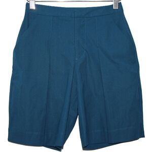 Womens Lululemon Long Story Short Poseidon Blue Pleated Bermuda Shorts Sz 2 NWOT